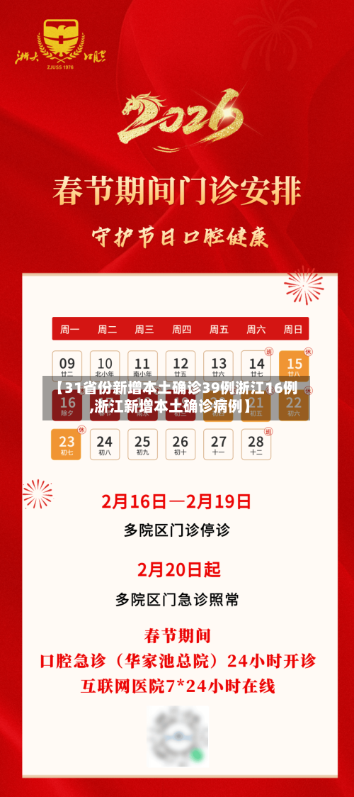 【31省份新增本土确诊39例浙江16例,浙江新增本土确诊病例】