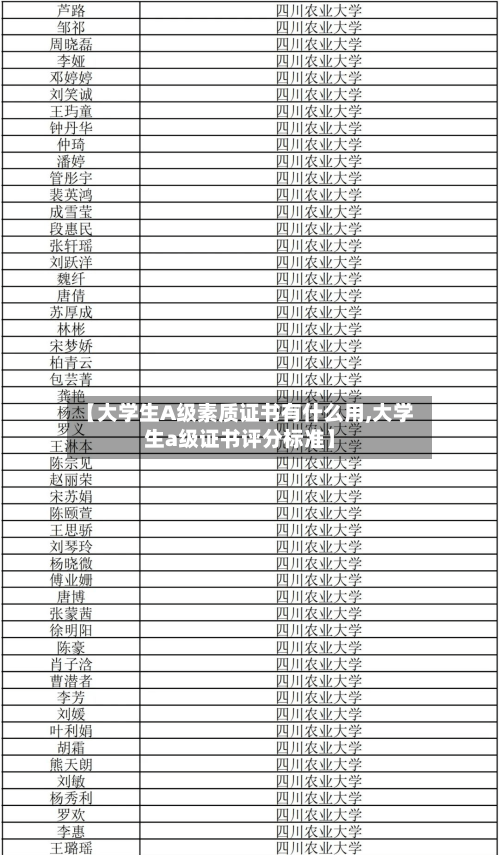 【大学生A级素质证书有什么用,大学生a级证书评分标准】-第2张图片
