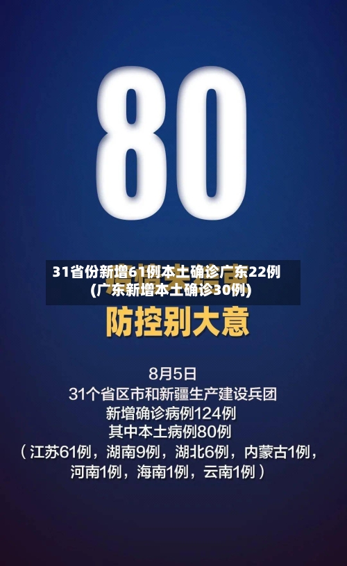 31省份新增61例本土确诊广东22例(广东新增本土确诊30例)