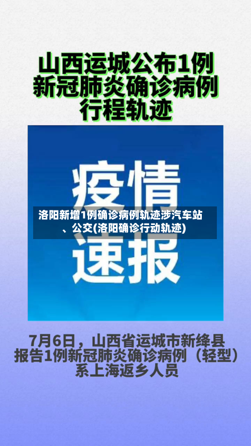 洛阳新增1例确诊病例轨迹涉汽车站、公交(洛阳确诊行动轨迹)