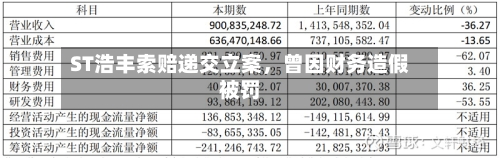 ST浩丰索赔递交立案，曾因财务造假被罚