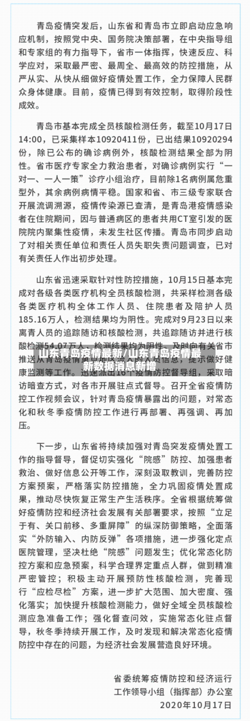 山东青岛疫情最新/山东青岛疫情最新数据消息新增-第2张图片