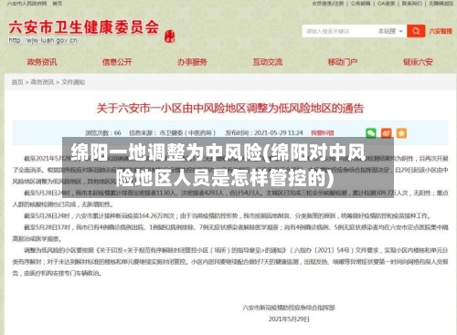 绵阳一地调整为中风险(绵阳对中风险地区人员是怎样管控的)